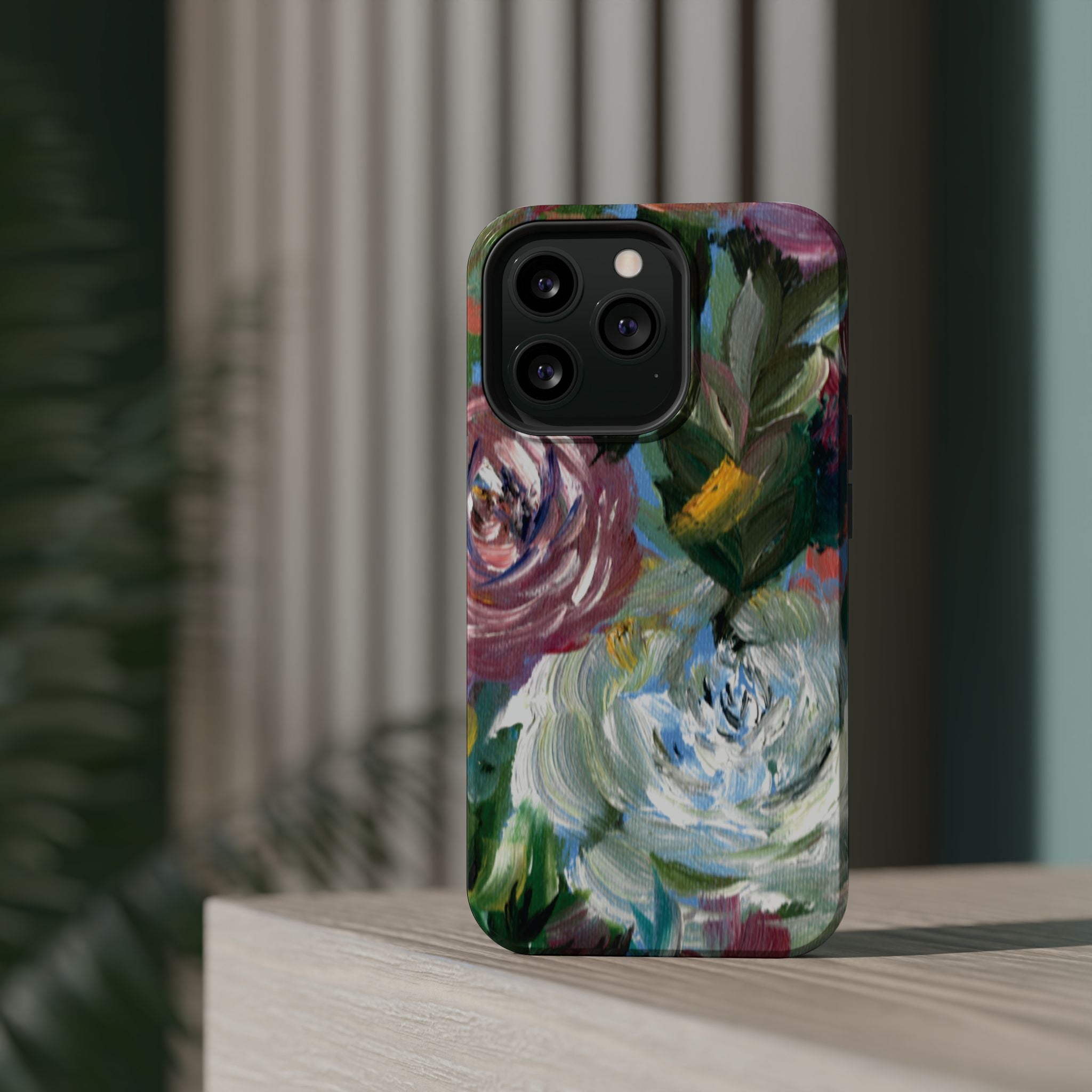 Floral Brushstroke Magnetic Impact-Resistant Phone Case