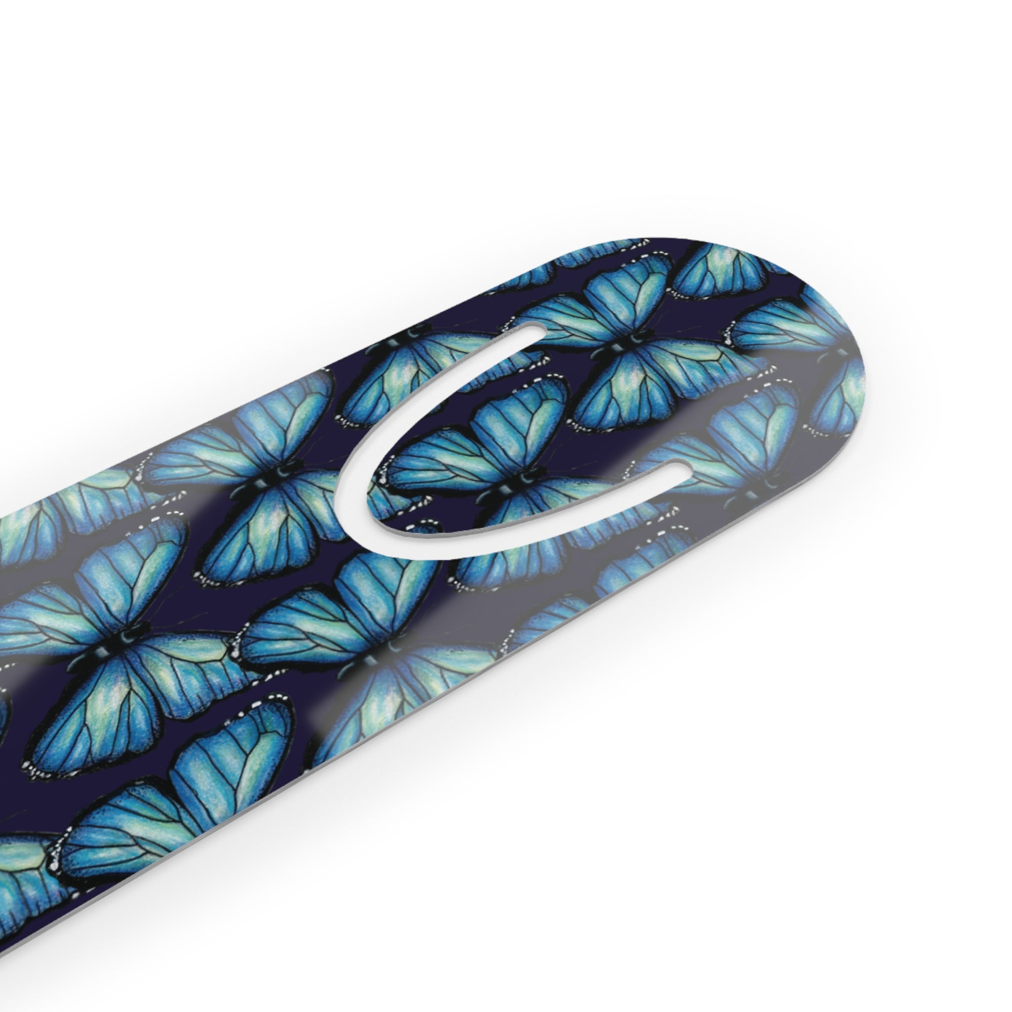 Butterfly Pattern Metal Bookmark — Blue Monarch Design