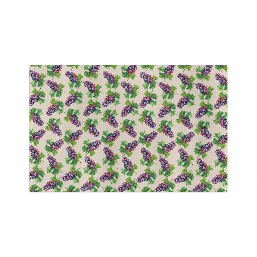 Microfiber Grape Pattern Tea Towel — Vintage Vineyard Kitchen Towels