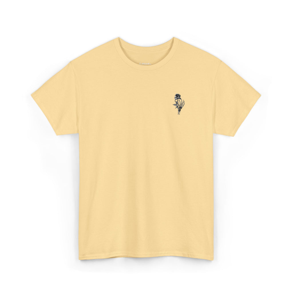 Skeleton Rose Pocket Tee — Cotton T‑Shirt