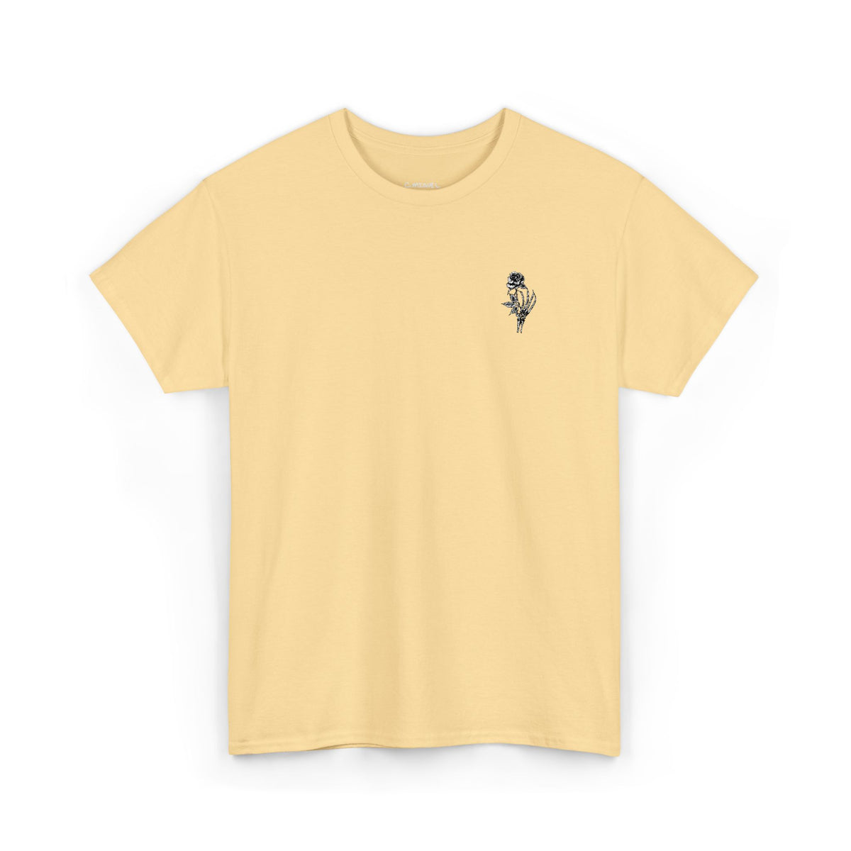 Skeleton Rose Pocket Tee — Cotton T‑Shirt