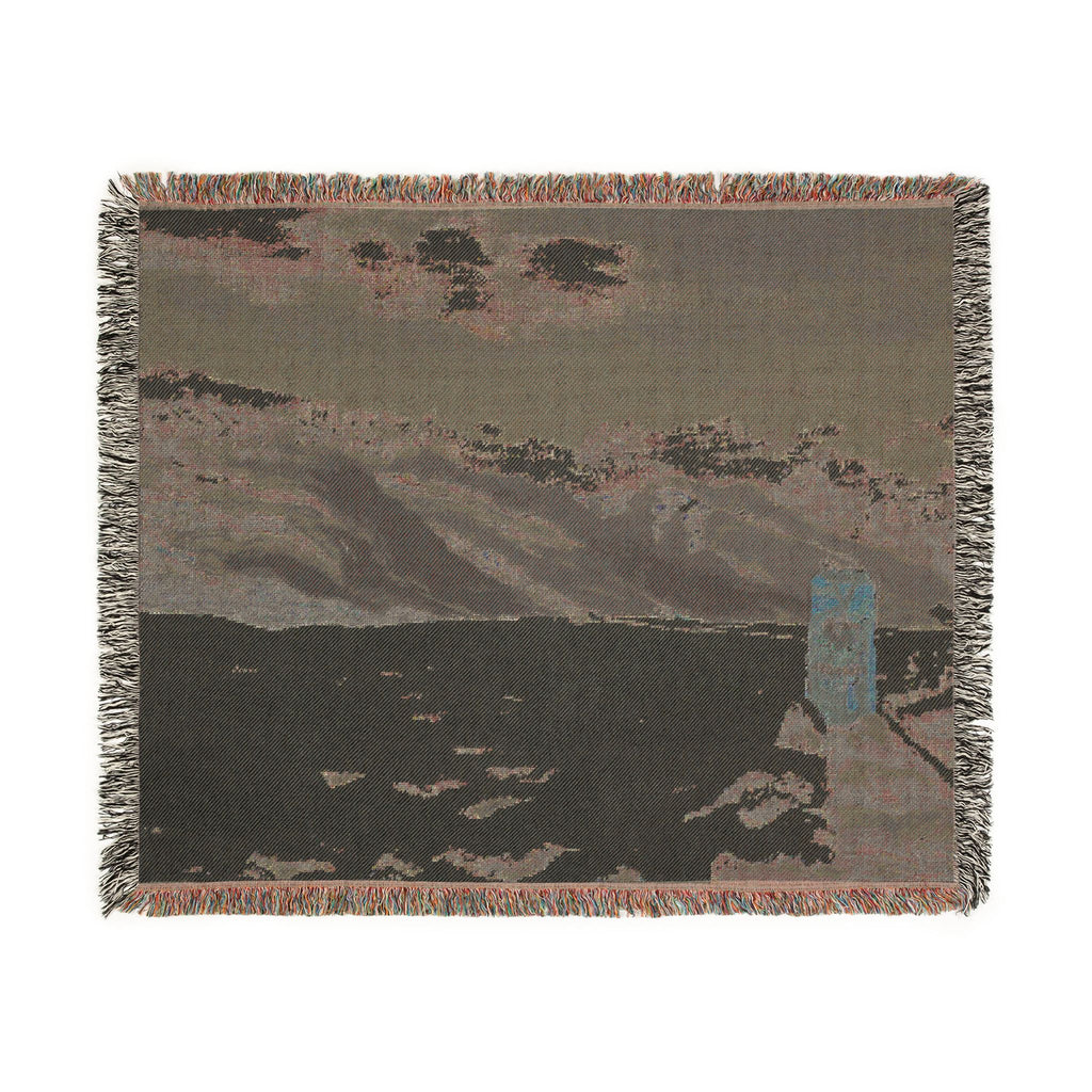 Scenic Mountain Snow Woven Blanket — Cozy Cabin Throw