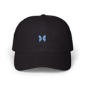 Butterfly Embroidered Dad Cap — Minimal Blue Butterfly Baseball Hat
