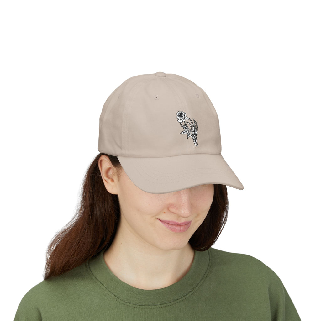 Embroidered Single Rose Dad Cap – Minimal Floral Baseball Hat