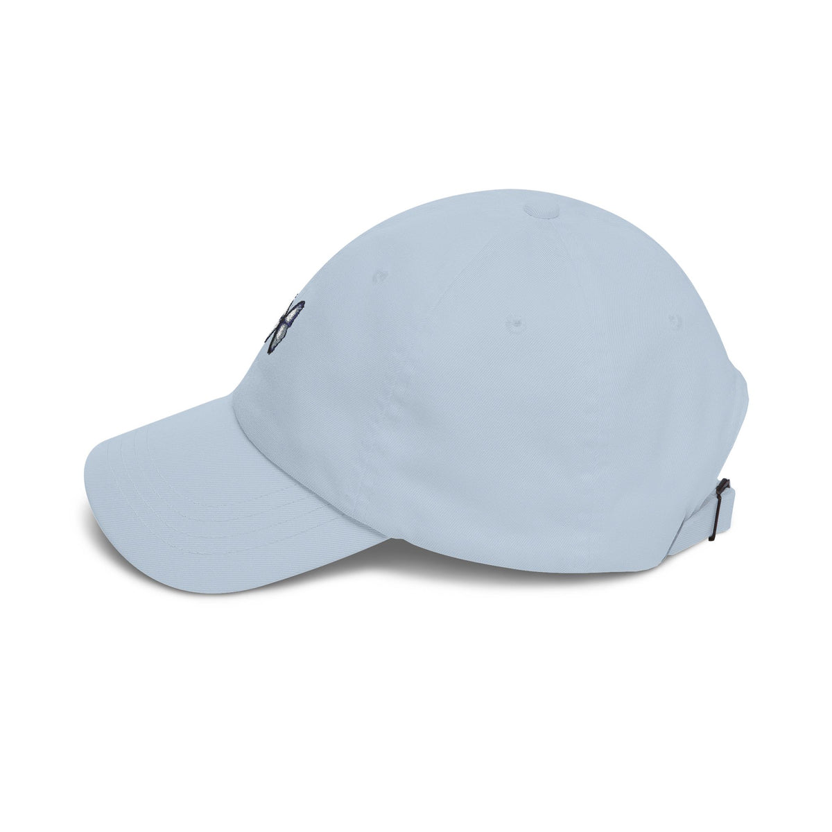 Butterfly Embroidered Dad Cap — Minimal Blue Butterfly Baseball Hat