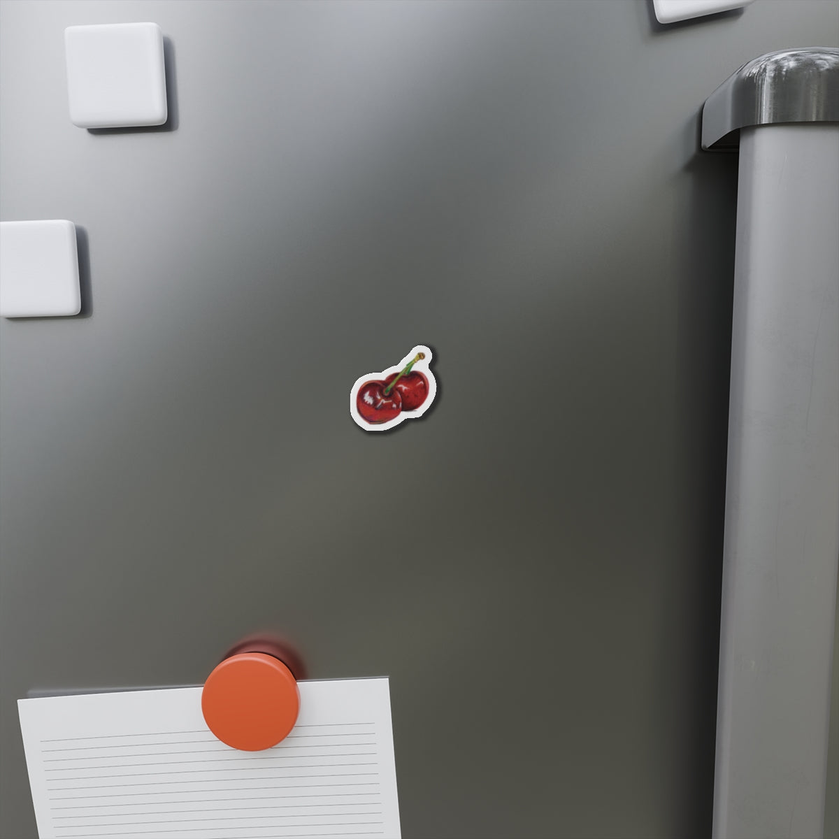 Cherry Die-Cut Magnet — Retro Fruit Refrigerator Magnet