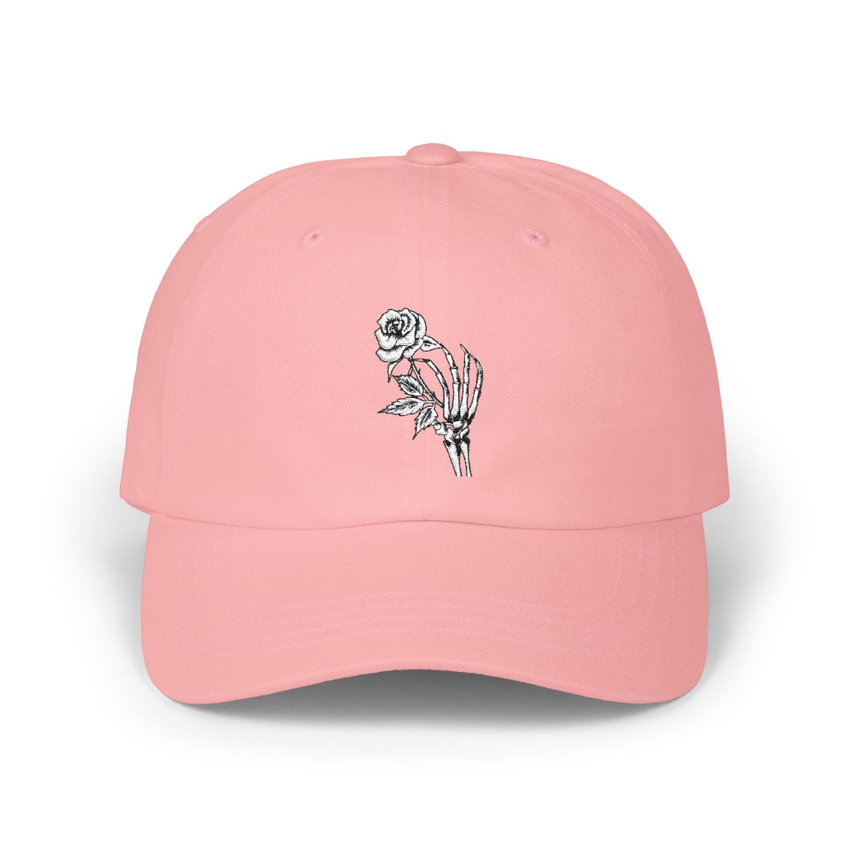 Embroidered Single Rose Dad Cap – Minimal Floral Baseball Hat