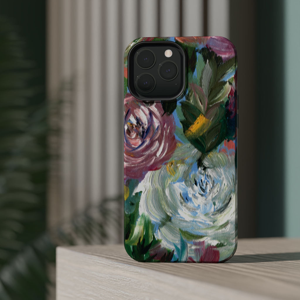 Floral Brushstroke Magnetic Impact-Resistant Phone Case