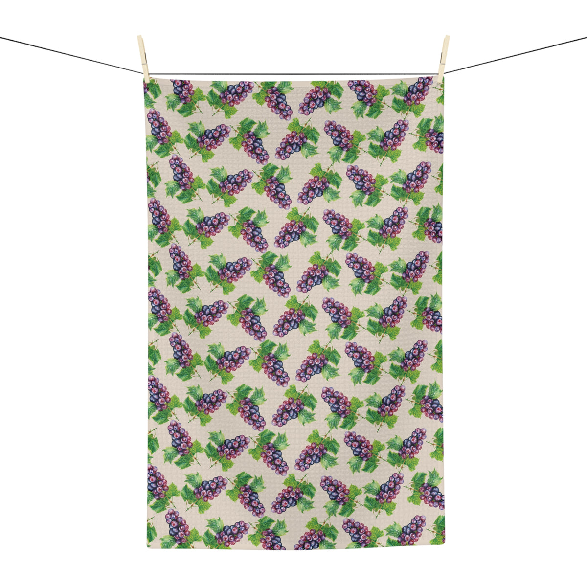 Microfiber Grape Pattern Tea Towel — Vintage Vineyard Kitchen Towels
