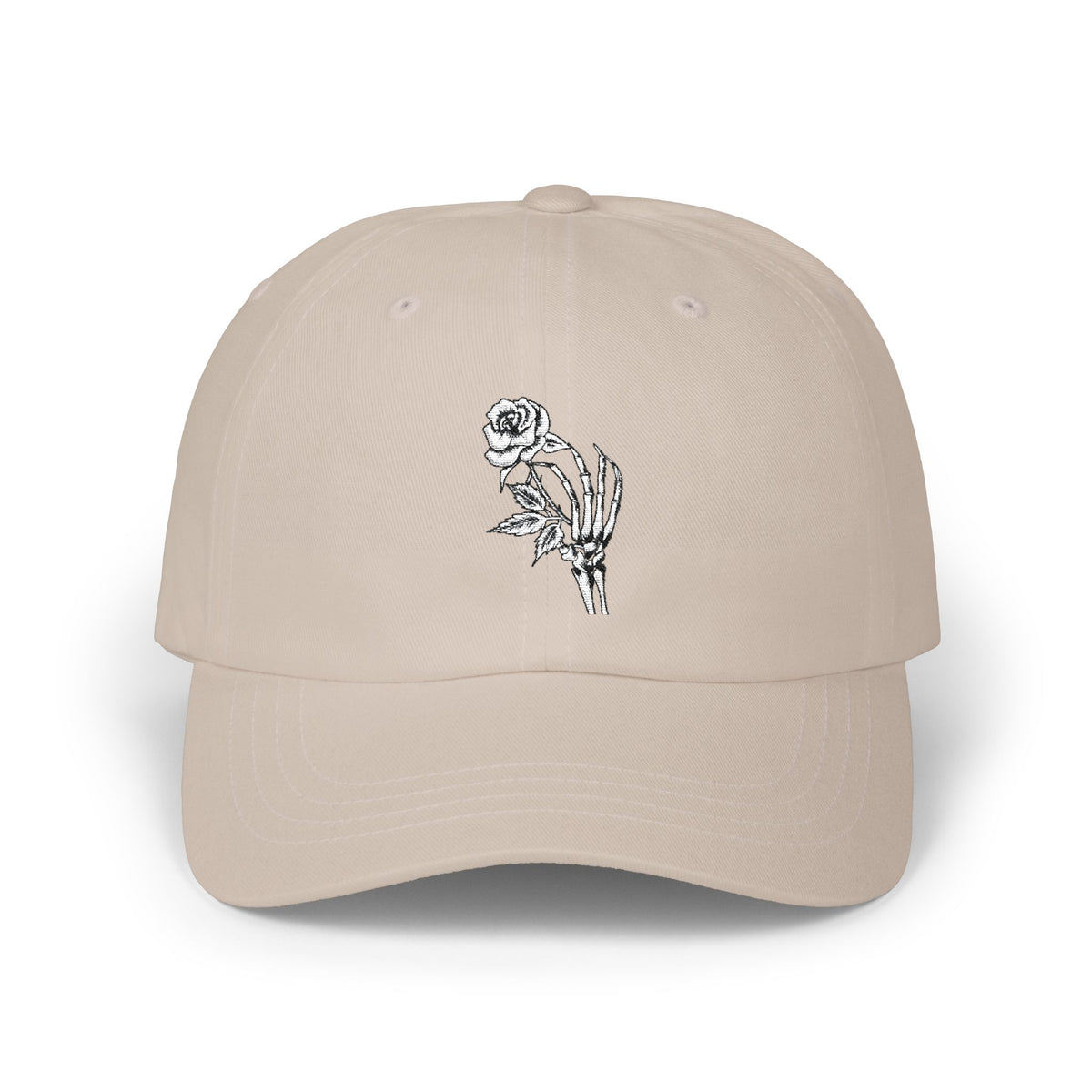 Embroidered Single Rose Dad Cap – Minimal Floral Baseball Hat