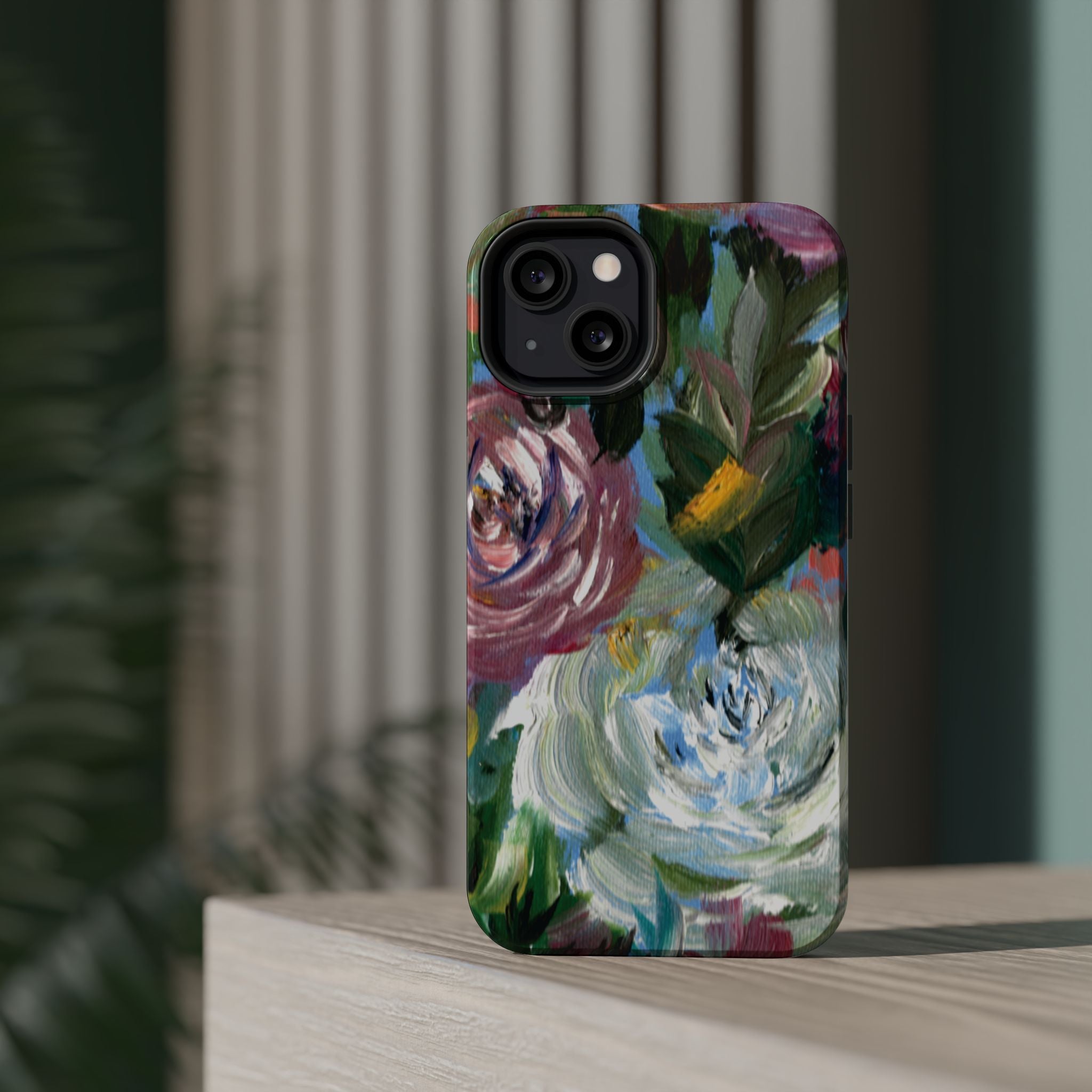 Floral Brushstroke Magnetic Impact-Resistant Phone Case