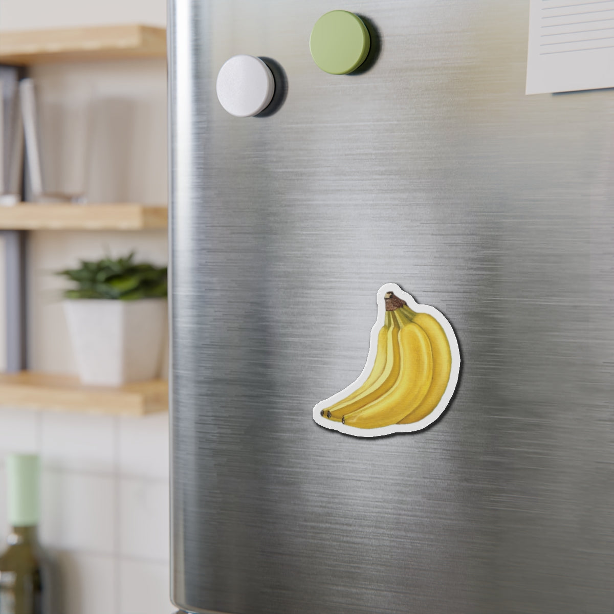 Banana Bunch Die-Cut Magnet — Cute Fruit Fridge Sticker for Kitchen Décor