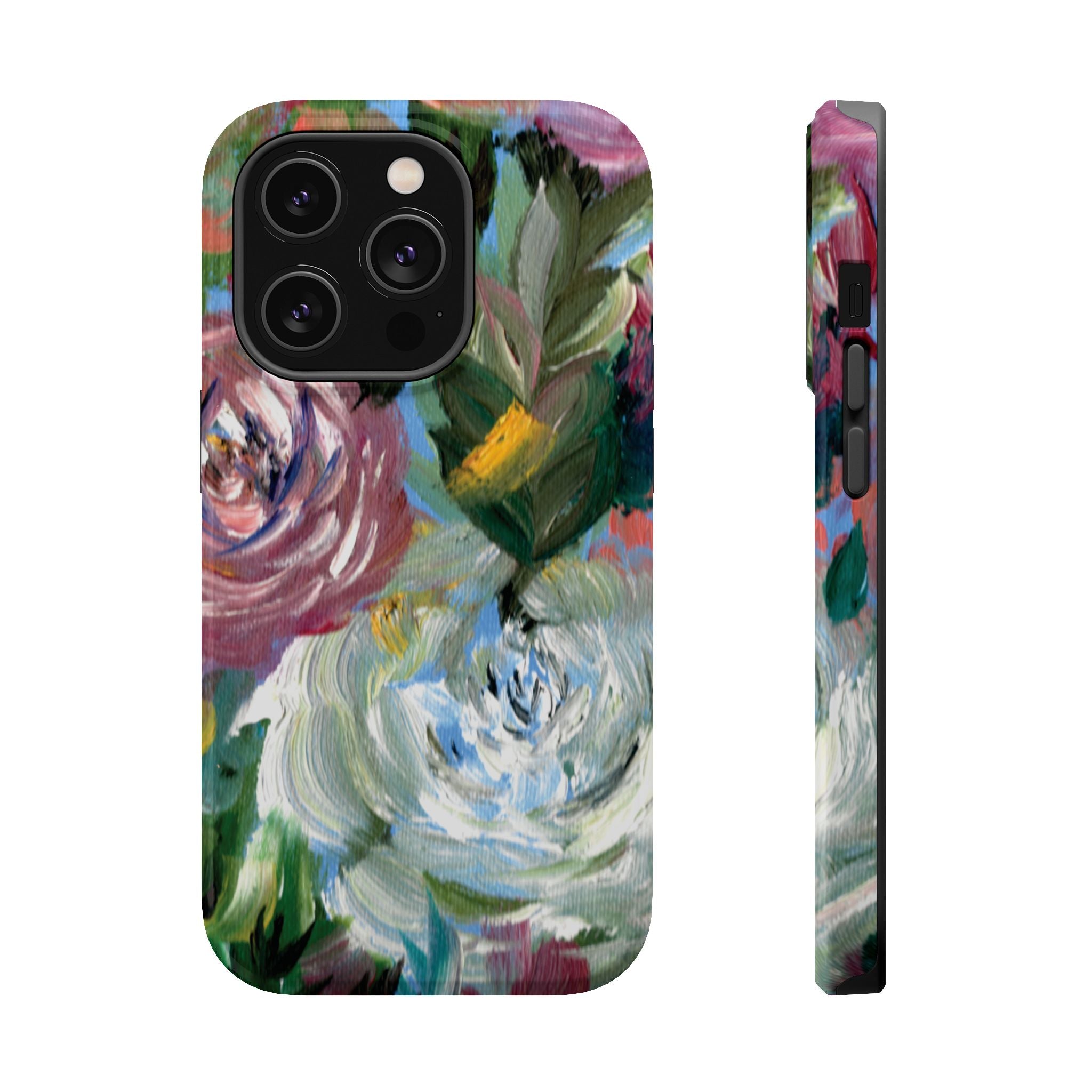 Floral Brushstroke Magnetic Impact-Resistant Phone Case