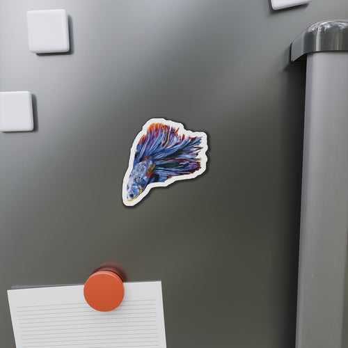 Betta Fish Die-Cut Magnet — Colorful Aquarium Fish Fridge Magnet
