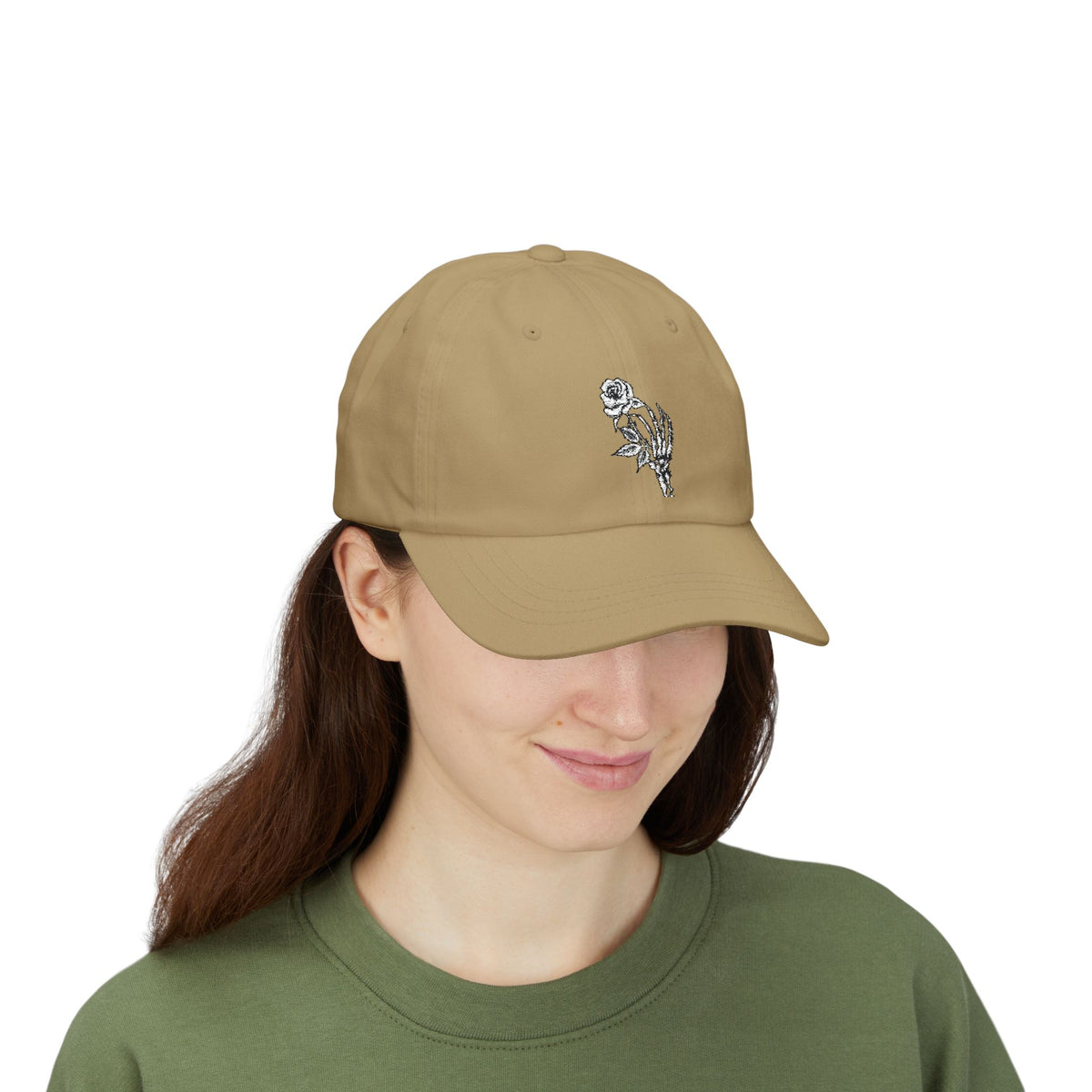 Embroidered Single Rose Dad Cap – Minimal Floral Baseball Hat