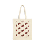Cherry Pattern Canvas Tote Bag — Reusable Grocery & Market Bag