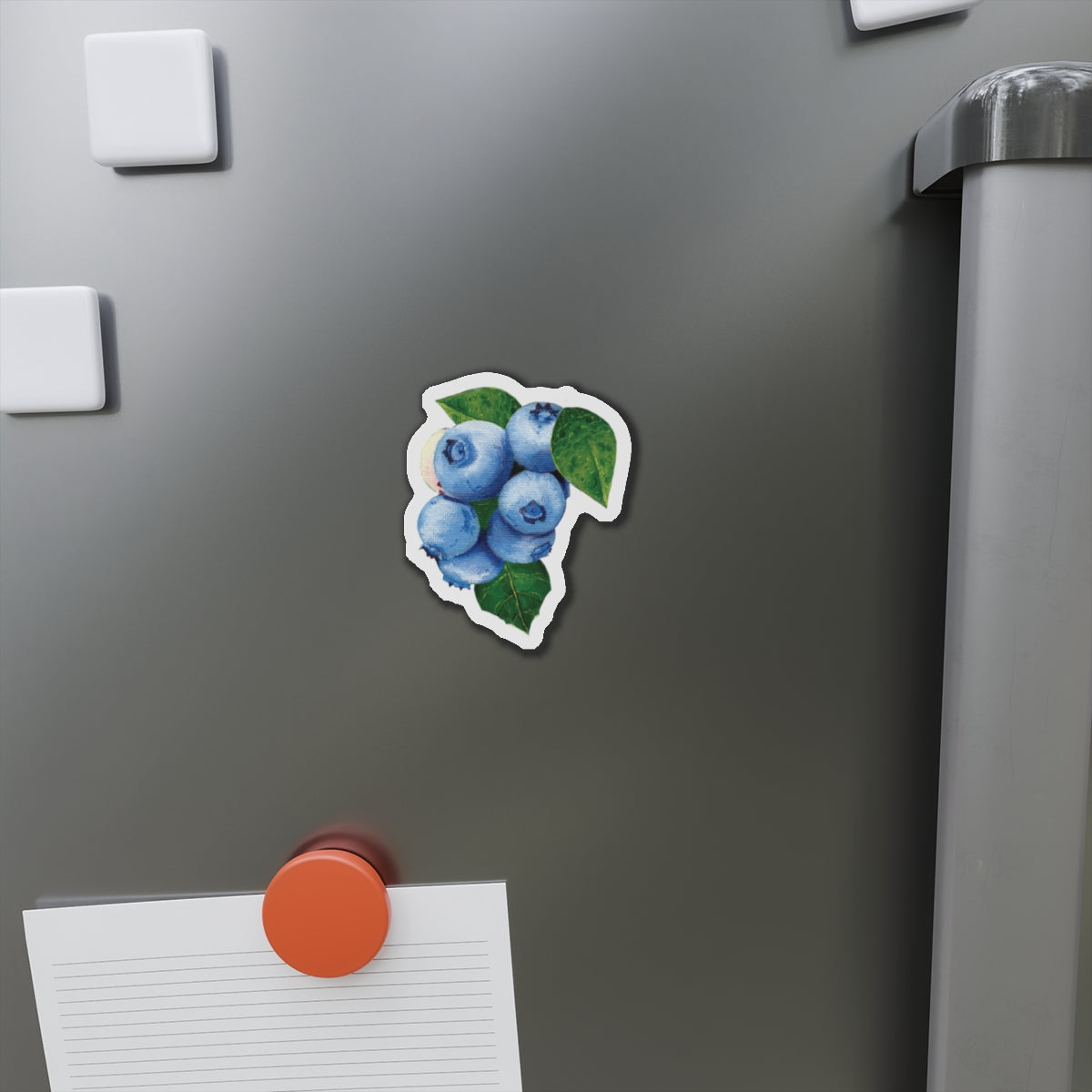 Blueberry Die-Cut Magnet — Watercolor Fruit Refrigerator Magnet