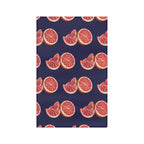 Microfiber Hand Drawn Grapefruit Pattern Tea Towel — Citrus Kitchen Towel (Navy Background)