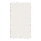 Cotton Twill Cherry Pattern Tea Towel — Pink Cotton Kitchen Towel with Red Cherry Print