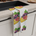 Fruit Pattern Microfiber Tea Towel — Grapefruit, Banana & Grape Kitchen Towel