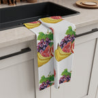 Fruit Pattern Microfiber Tea Towel — Grapefruit, Banana & Grape Kitchen Towel