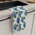 Blueberry Pattern Microfiber Tea Towel — Watercolor Fruit Kitchen Linen