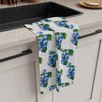 Blueberry Pattern Microfiber Tea Towel — Watercolor Fruit Kitchen Linen