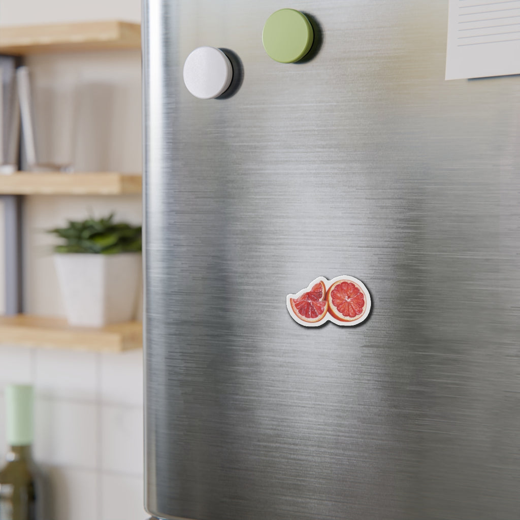 Grapefruit Slice Die-Cut Magnet — Citrus Kitchen Fridge Art