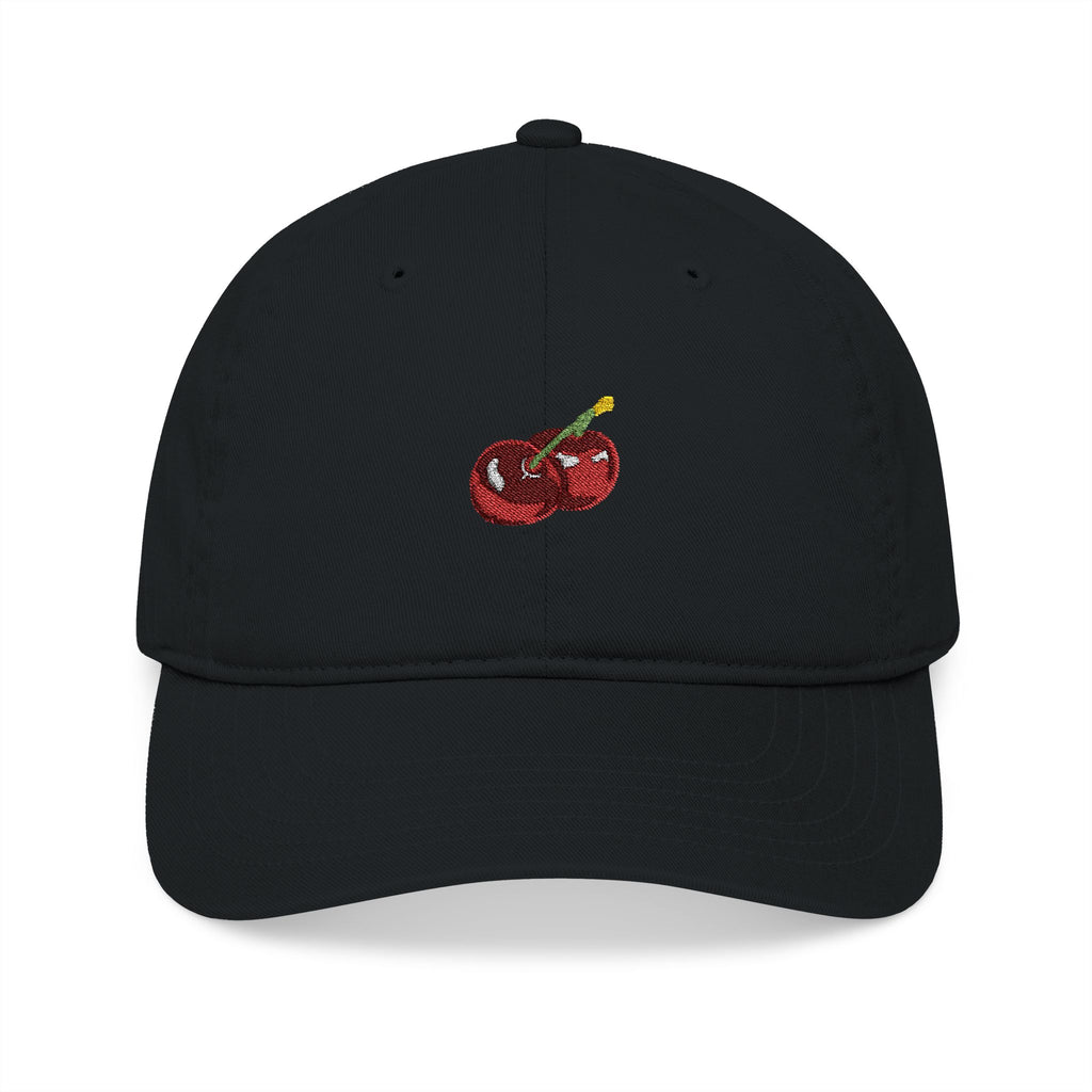Embroidered Cherry Baseball Cap — Organic Cotton Dad Hat