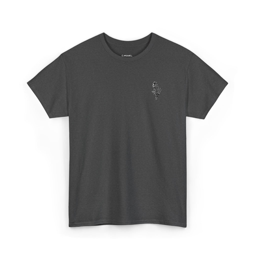 Skeleton Rose Pocket Tee — Cotton T‑Shirt