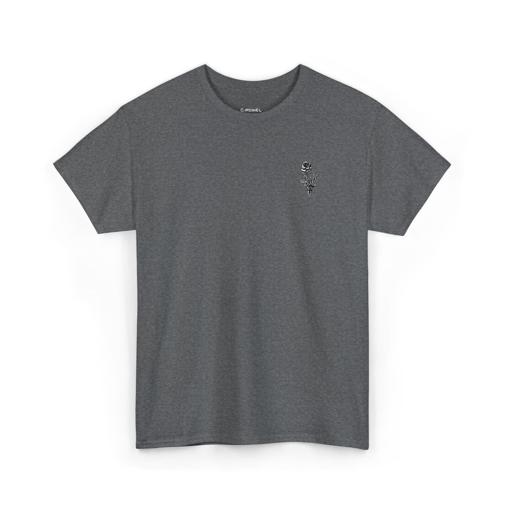 Skeleton Rose Pocket Tee — Cotton T‑Shirt