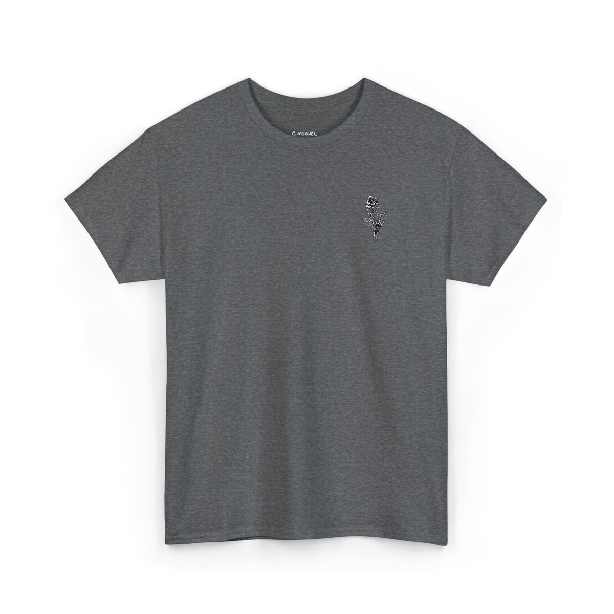 Skeleton Rose Pocket Tee — Cotton T‑Shirt