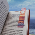 Sunset Ocean Bookmark – Metal Wave Bookmark with Pink Seascape Design