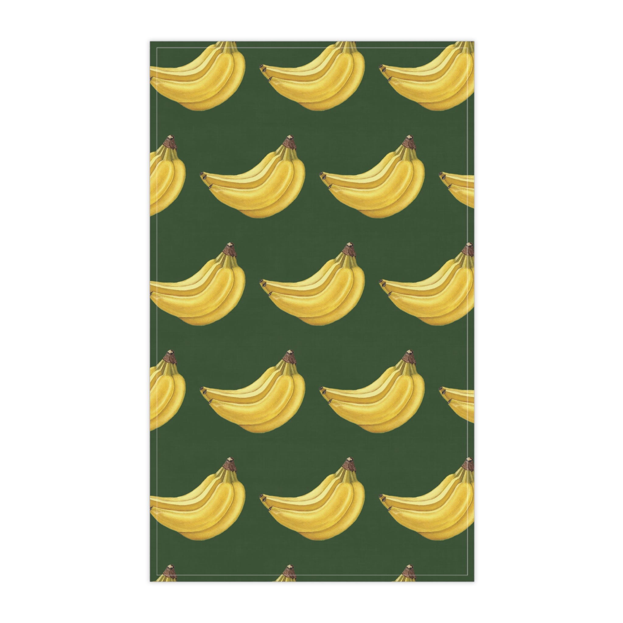 Cotton Twill Tropical Banana Print Tea Towel — Green Kitchen Cotton Dish Towel