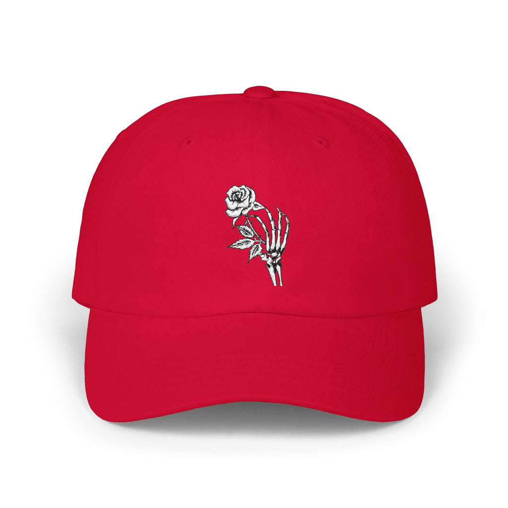 Embroidered Single Rose Dad Cap – Minimal Floral Baseball Hat