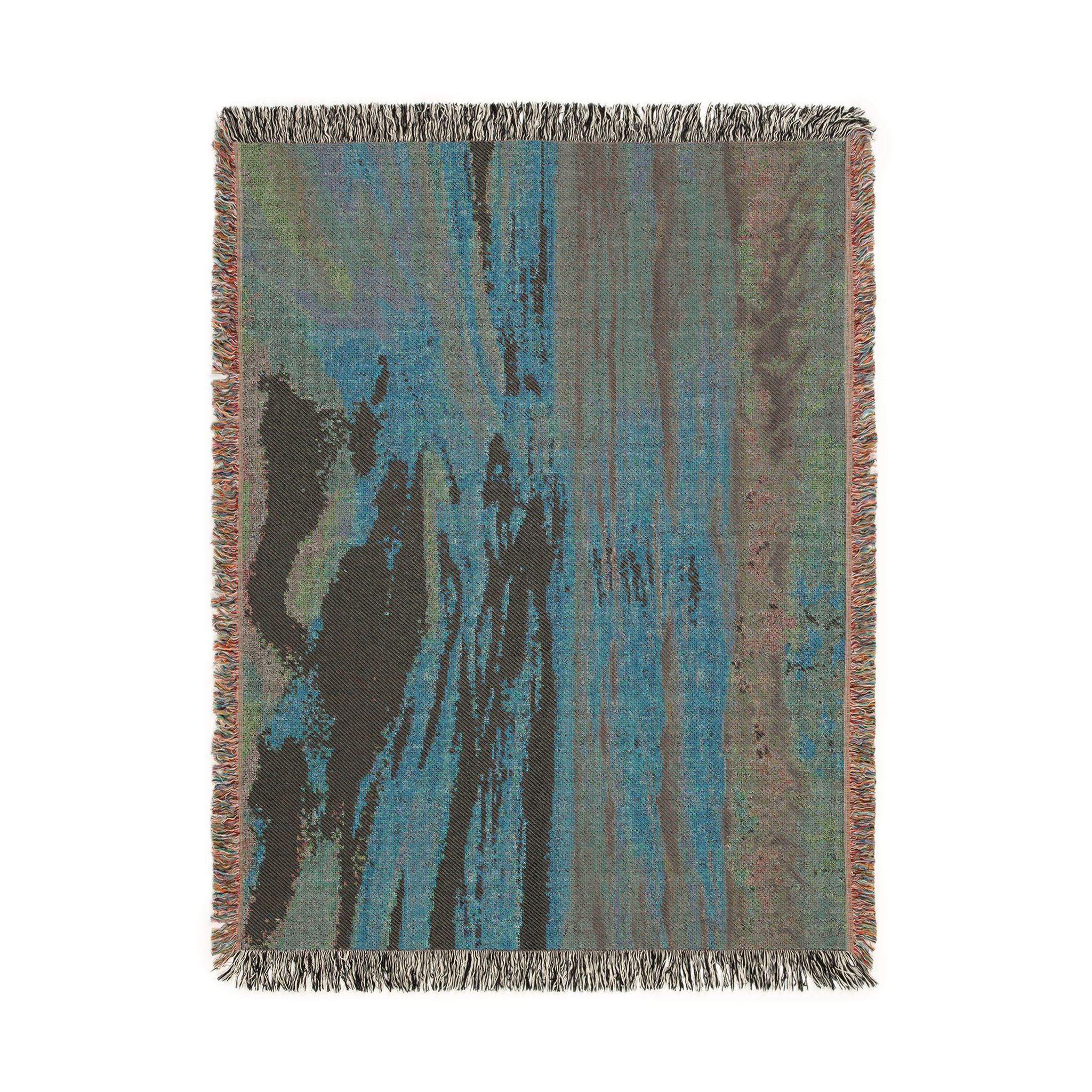 Sunset Seascape Woven Blanket — Coastal Throw with Beach Horizon Design