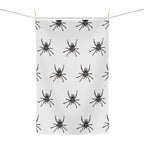 Spider Pattern Tea Towel — Black Arachnid Microfiber Kitchen Towel