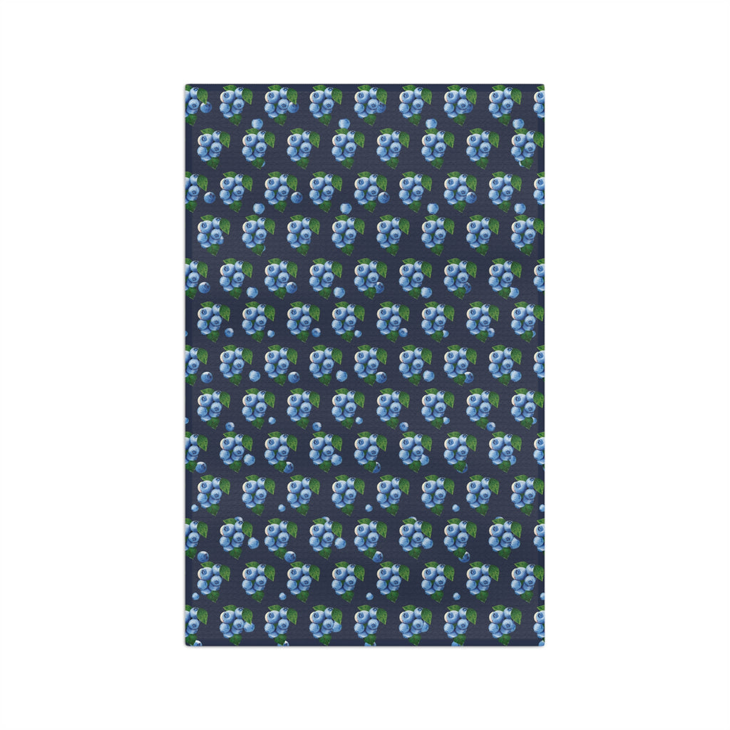 Absorbent Blueberry Pattern Microfiber Tea Towel — Watercolor Fruit Kitchen Linen