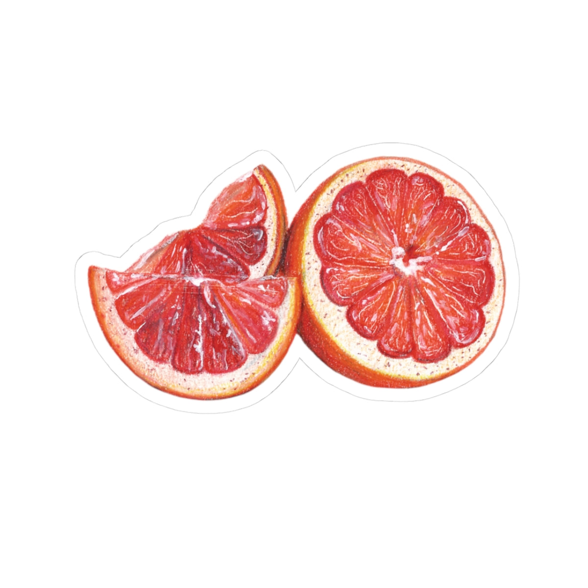 Grapefruit Kiss-Cut Sticker