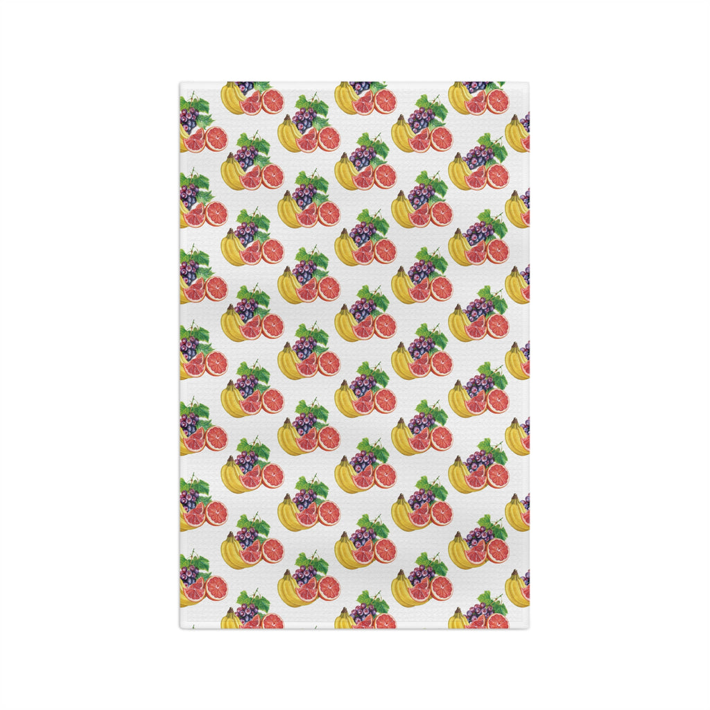 Absorbent Fruit Pattern Microfiber Tea Towel — Grapefruit, Banana & Grape Kitchen Towel
