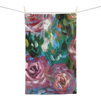 Floral Brushstroke Microfiber Tea Towel — Painterly Rose Kitchen Towel