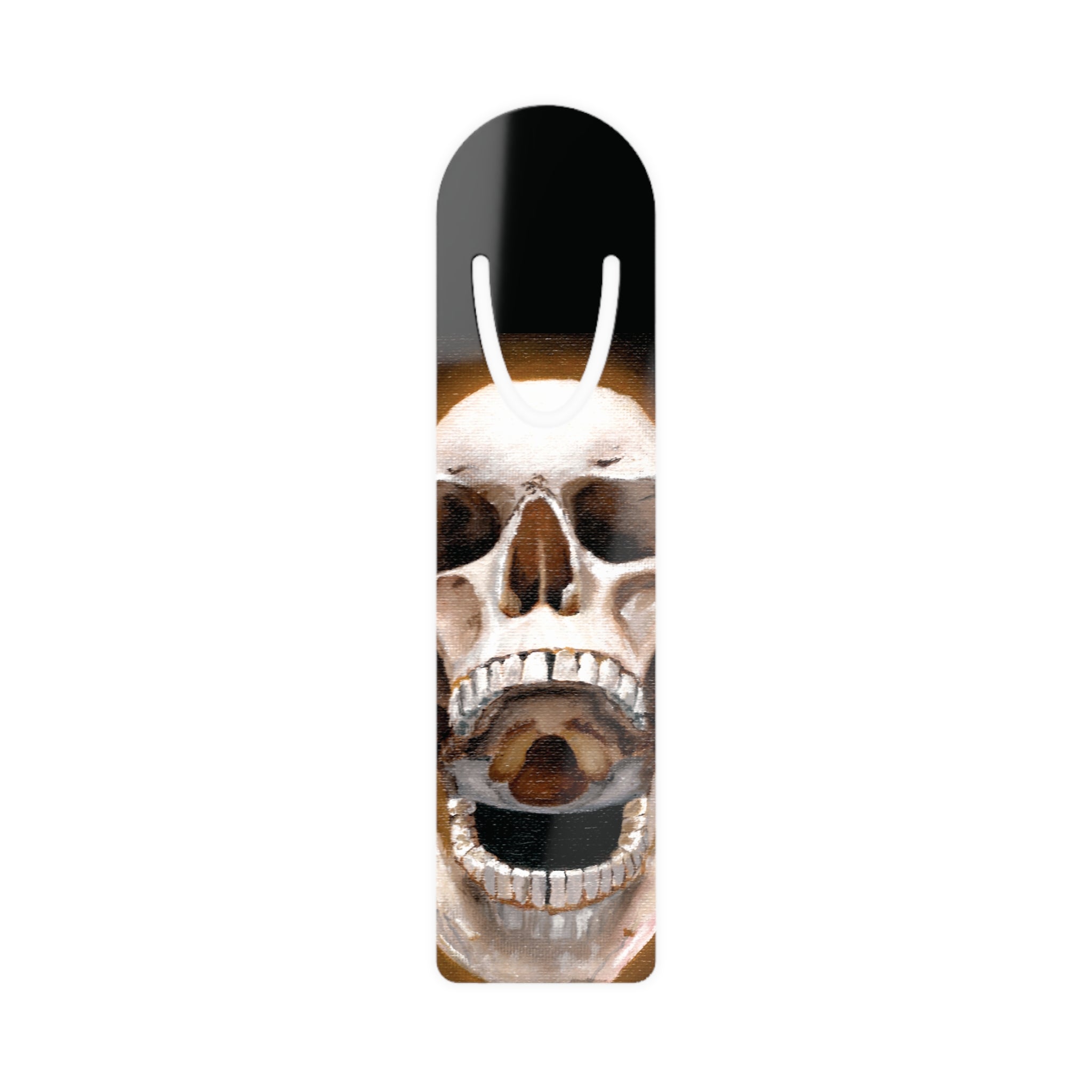 Skull Metal Bookmark — Gothic Reading Accessory