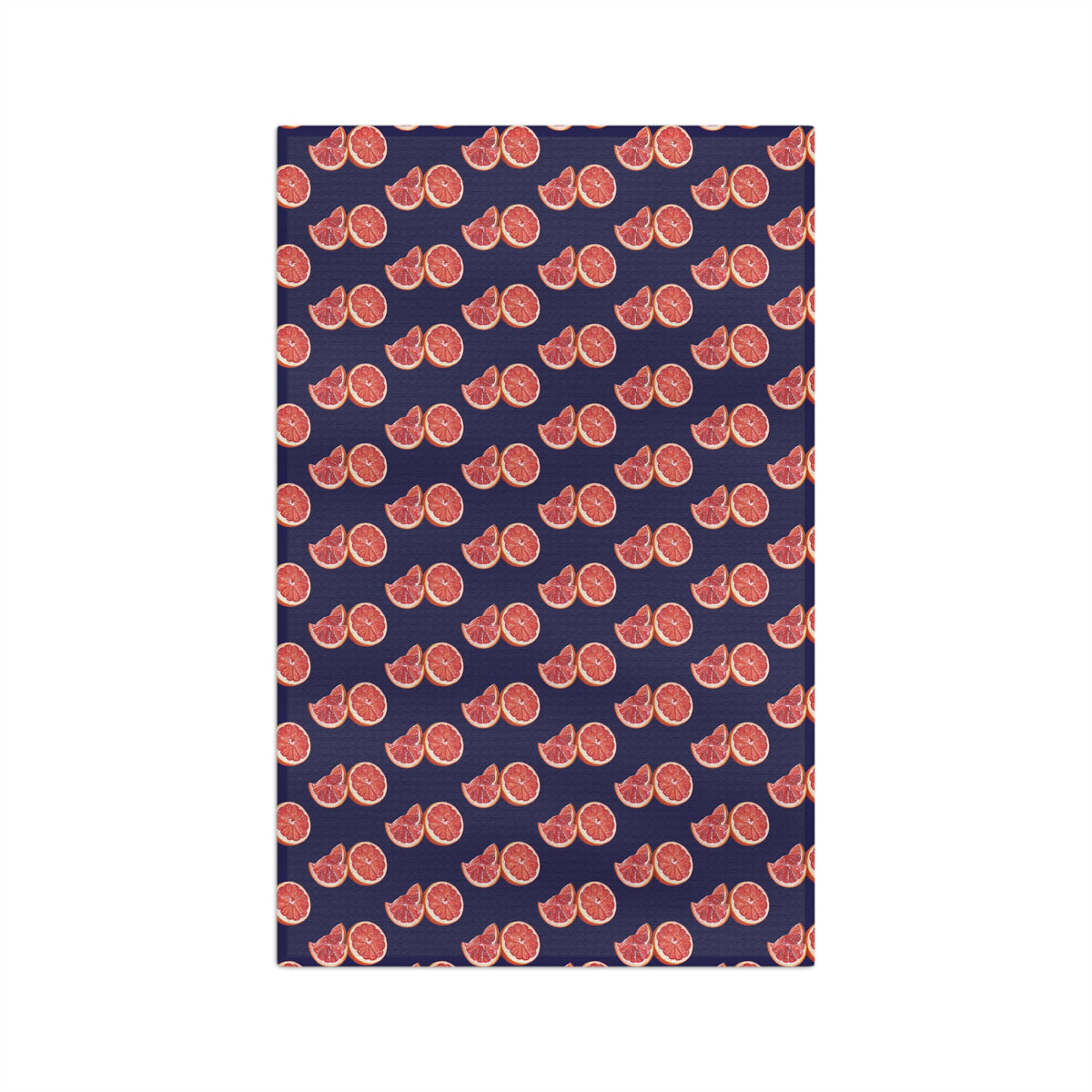 Absorbent Grapefruit Pattern Microfiber Tea Towel — Citrus Kitchen Towel (Navy Background)