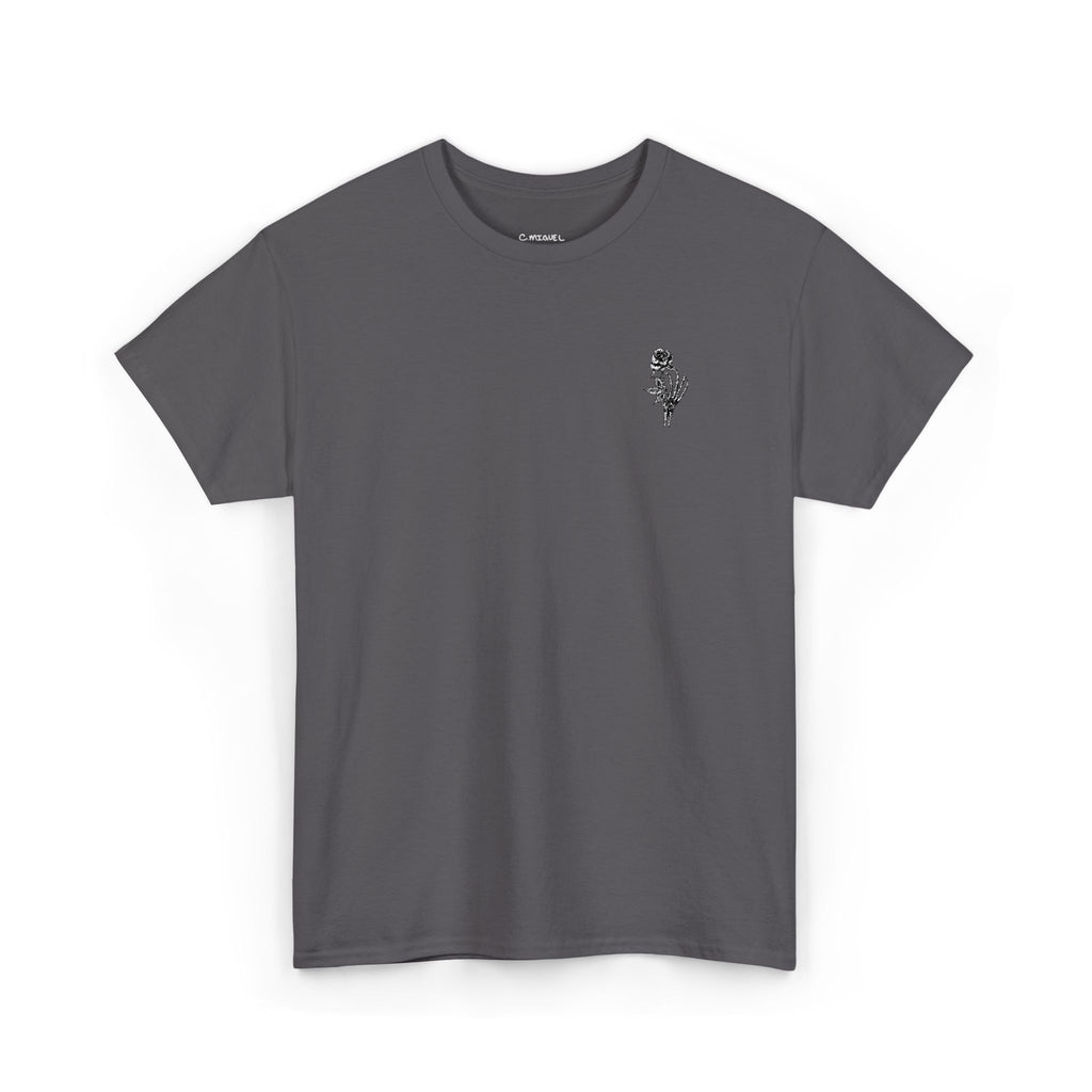 Skeleton Rose Pocket Tee — Cotton T‑Shirt