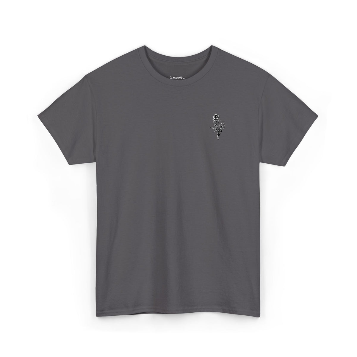 Skeleton Rose Pocket Tee — Cotton T‑Shirt