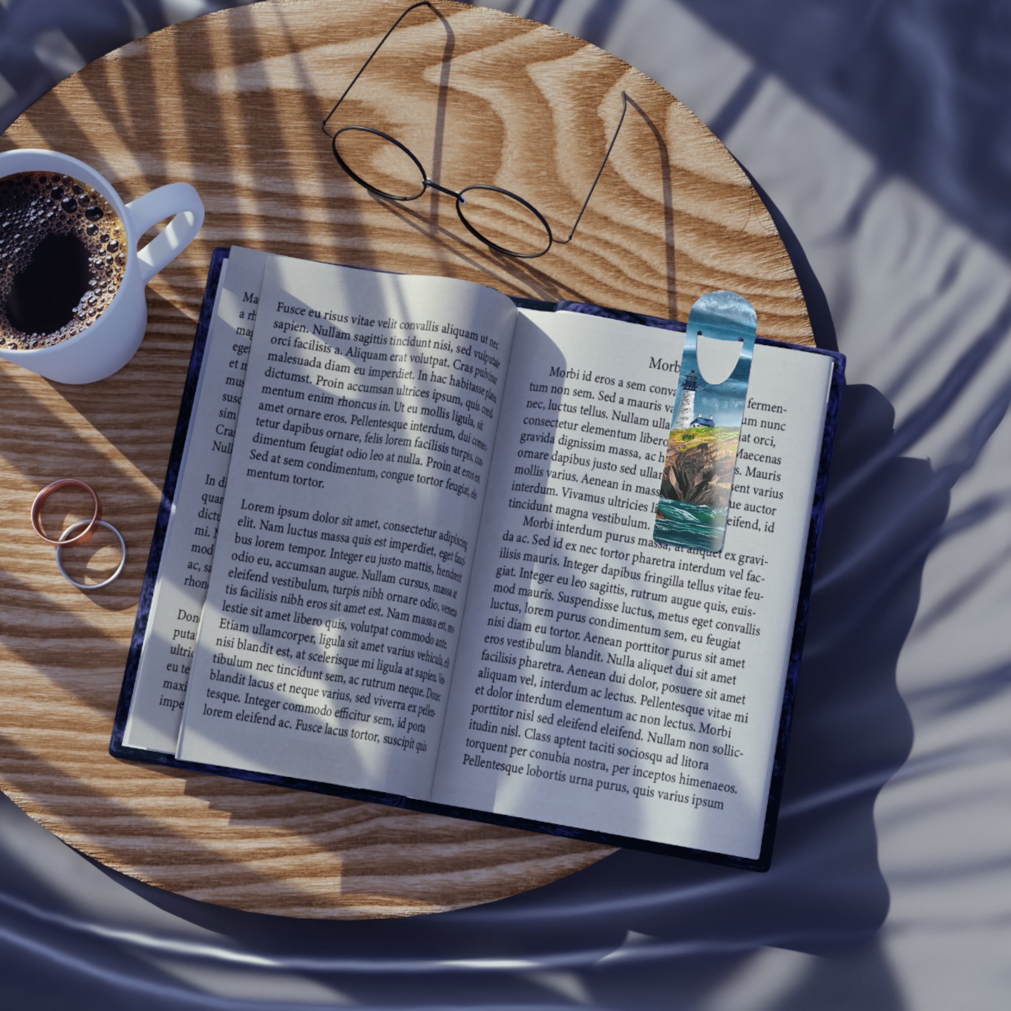 Lighthouse Coastal Metal Bookmark — Nautical Ocean Reading Accessory