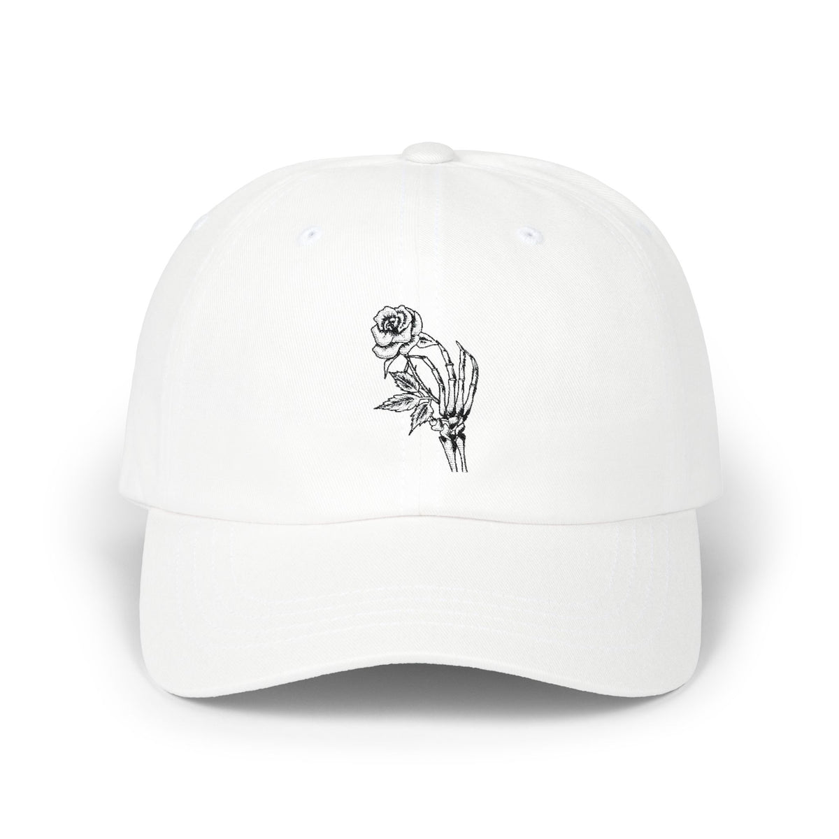 Embroidered Single Rose Dad Cap – Minimal Floral Baseball Hat