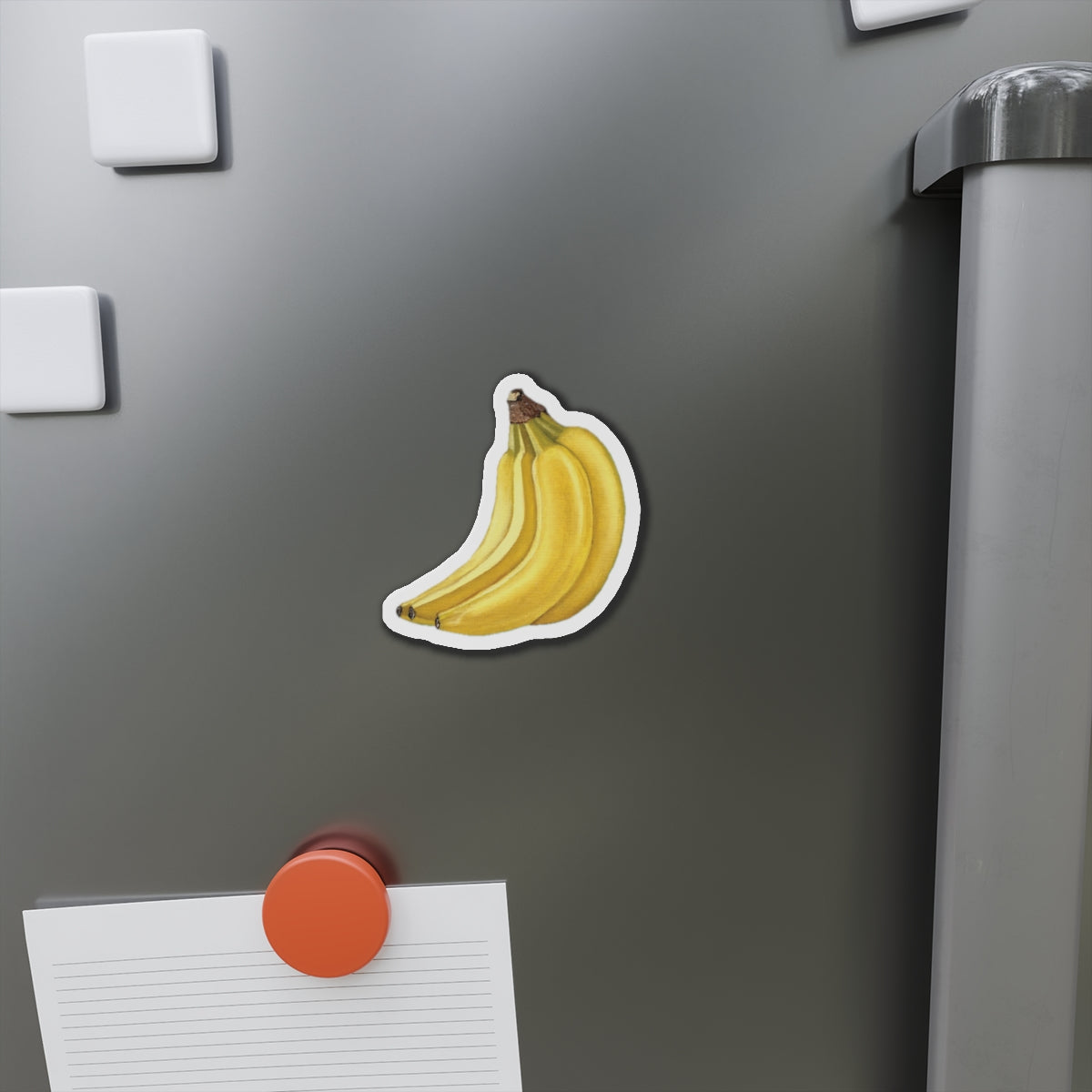 Banana Bunch Die-Cut Magnet — Cute Fruit Fridge Sticker for Kitchen Décor