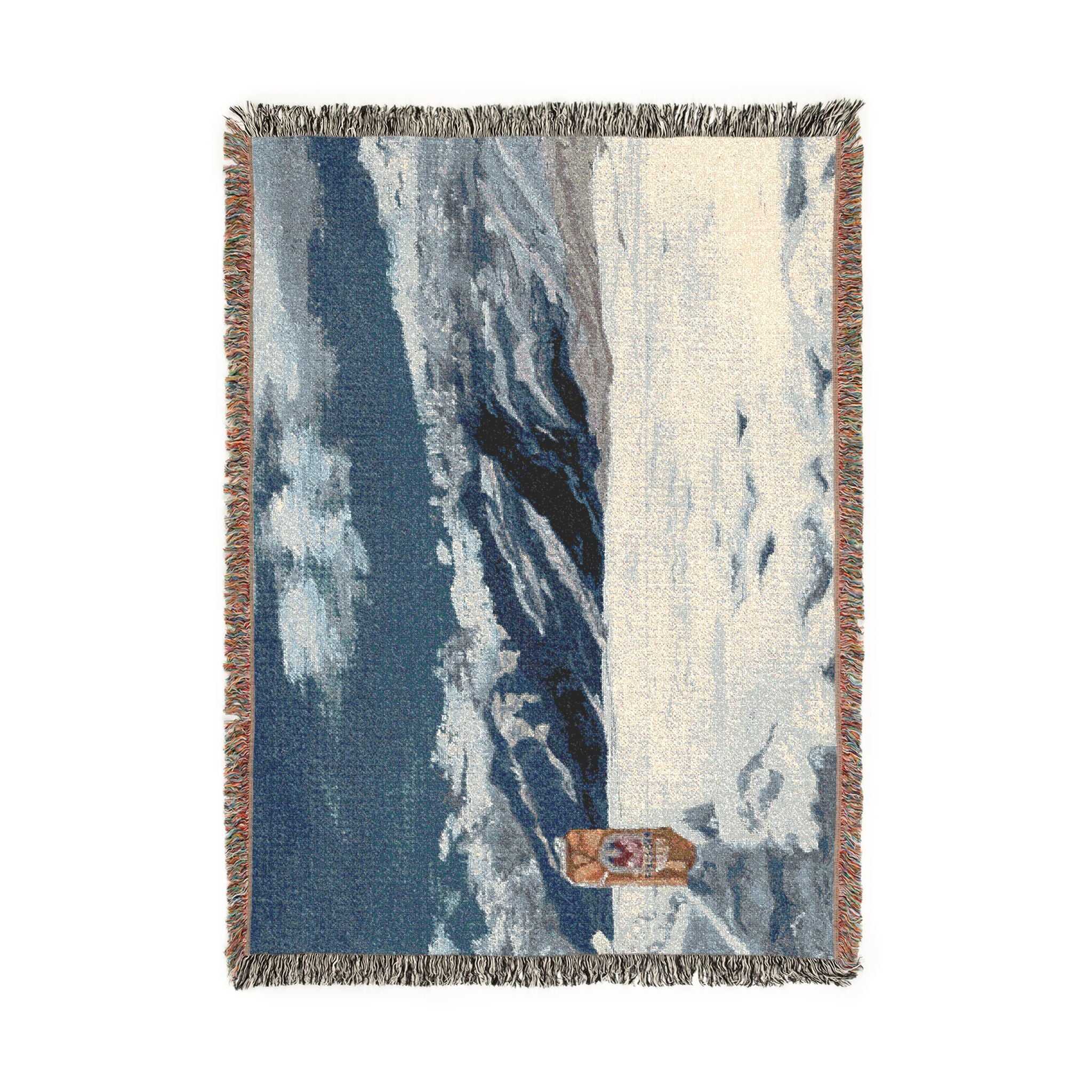 Scenic Mountain Snow Woven Blanket — Cozy Cabin Throw