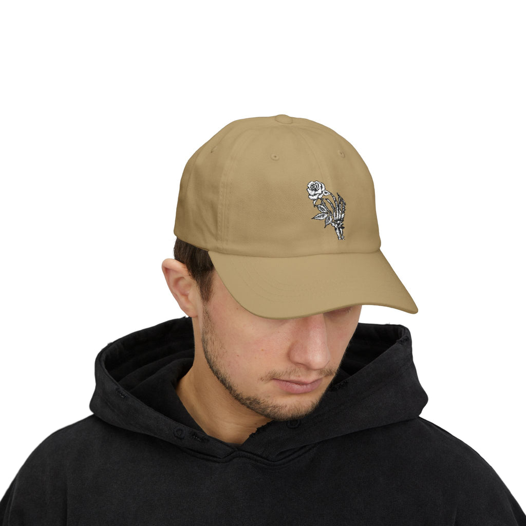 Embroidered Single Rose Dad Cap – Minimal Floral Baseball Hat